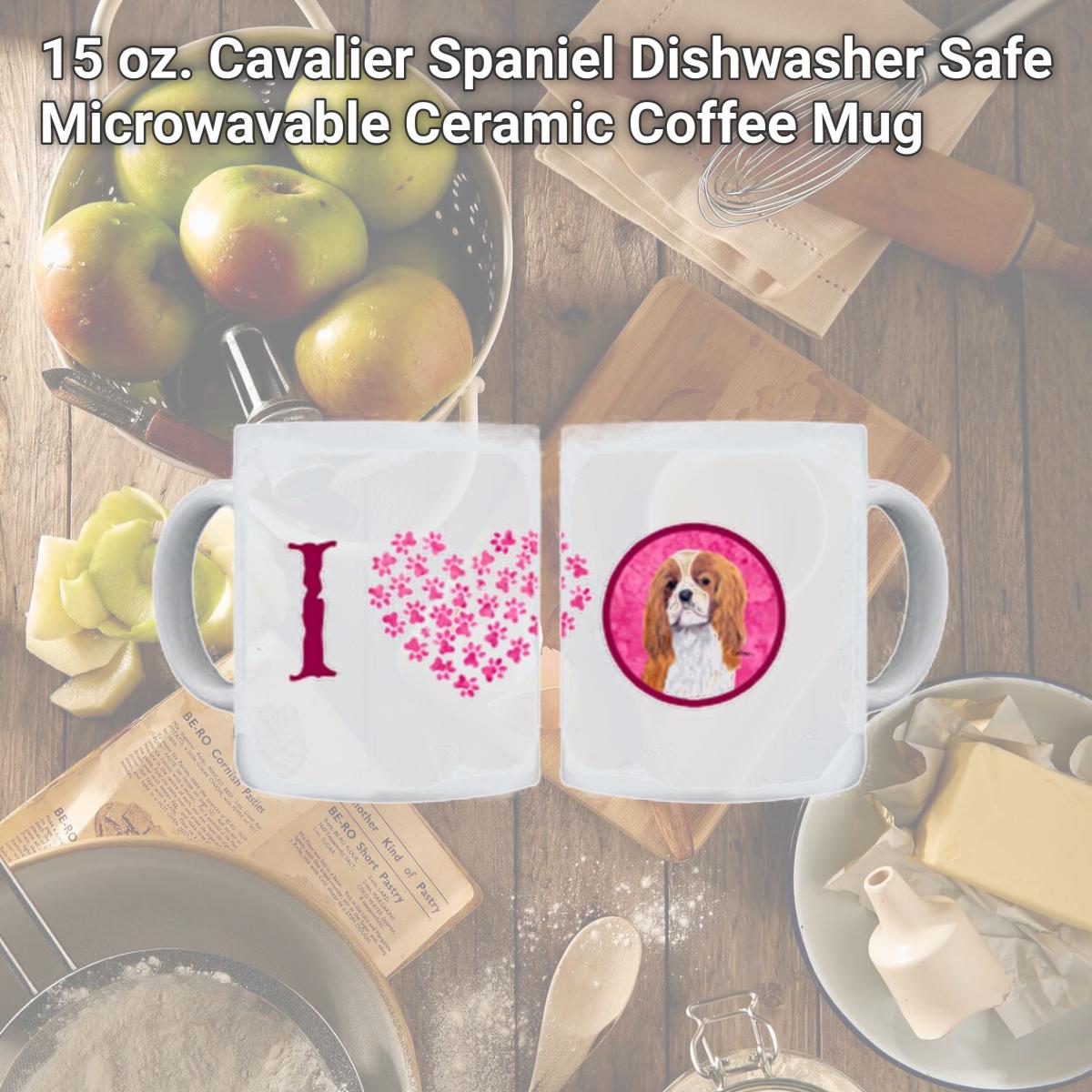 Picture of Carolines Treasures SC9118PK-CM15 15 oz. Cavalier Spaniel Dishwasher Safe Microwavable Ceramic Coffee Mug