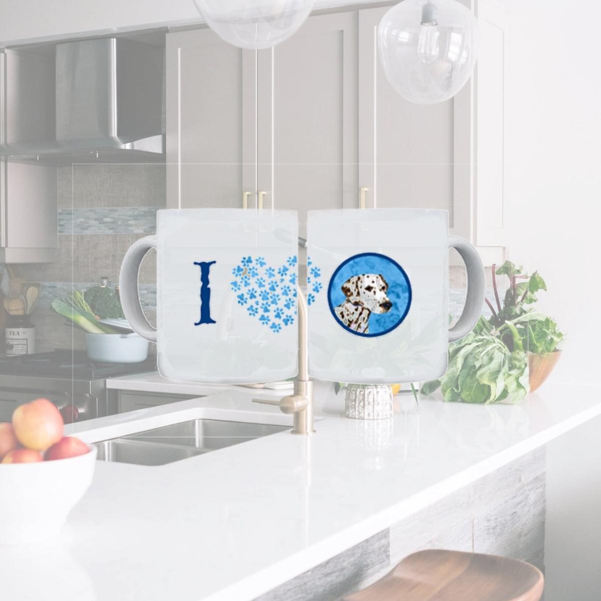 Picture of Carolines Treasures SS4745-BU-CM15 15 oz. Dalmatian Dishwasher Safe Microwavable Ceramic Coffee Mug