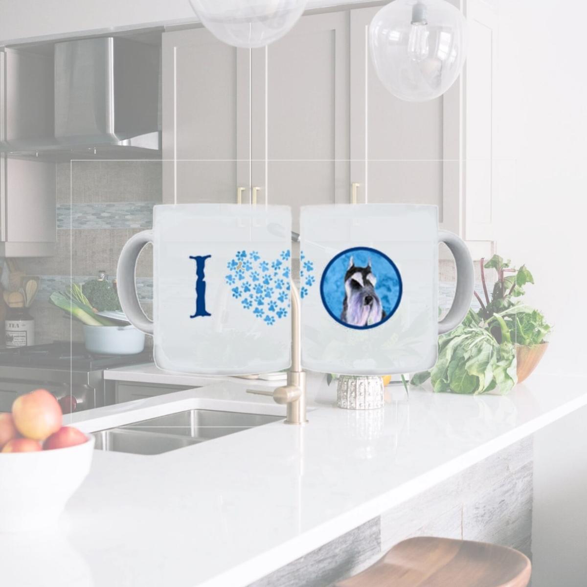 Picture of Carolines Treasures SS4753-BU-CM15 15 oz. Schnauzer Dishwasher Safe Microwavable Ceramic Coffee Mug