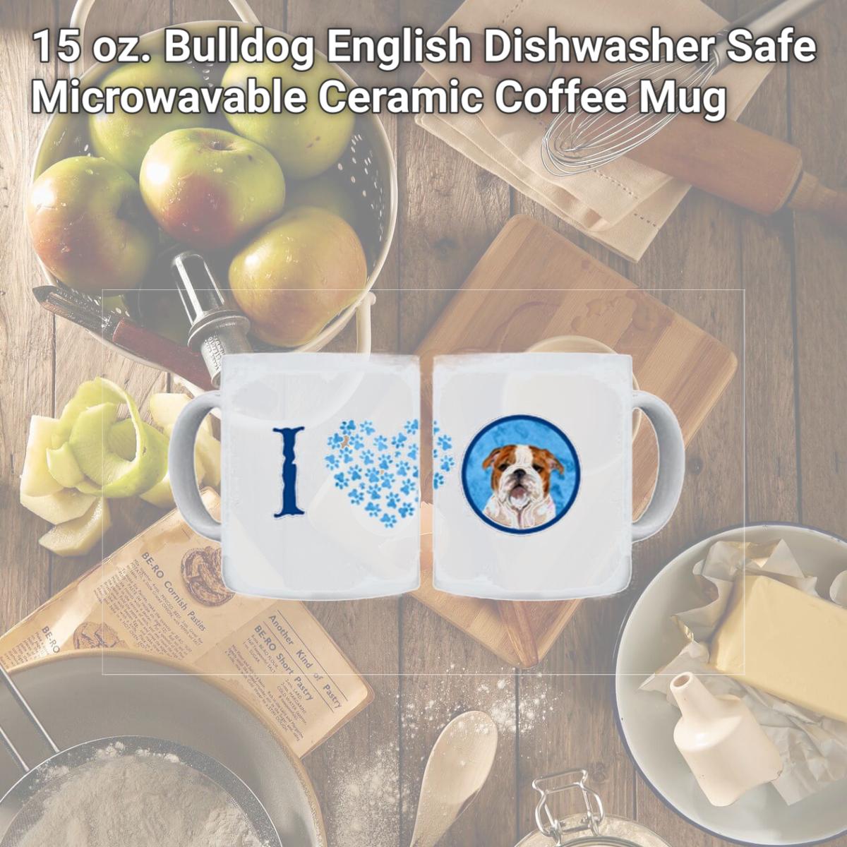Picture of Carolines Treasures SS4760-BU-CM15 15 oz. Bulldog English Dishwasher Safe Microwavable Ceramic Coffee Mug