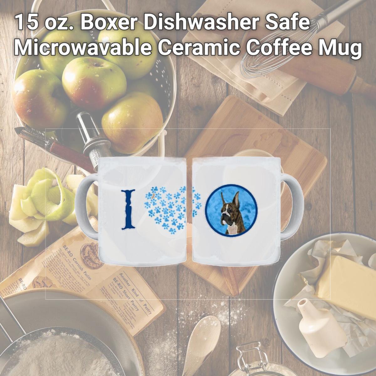 Picture of Carolines Treasures SS4784-BU-CM15 15 oz. Boxer Dishwasher Safe Microwavable Ceramic Coffee Mug