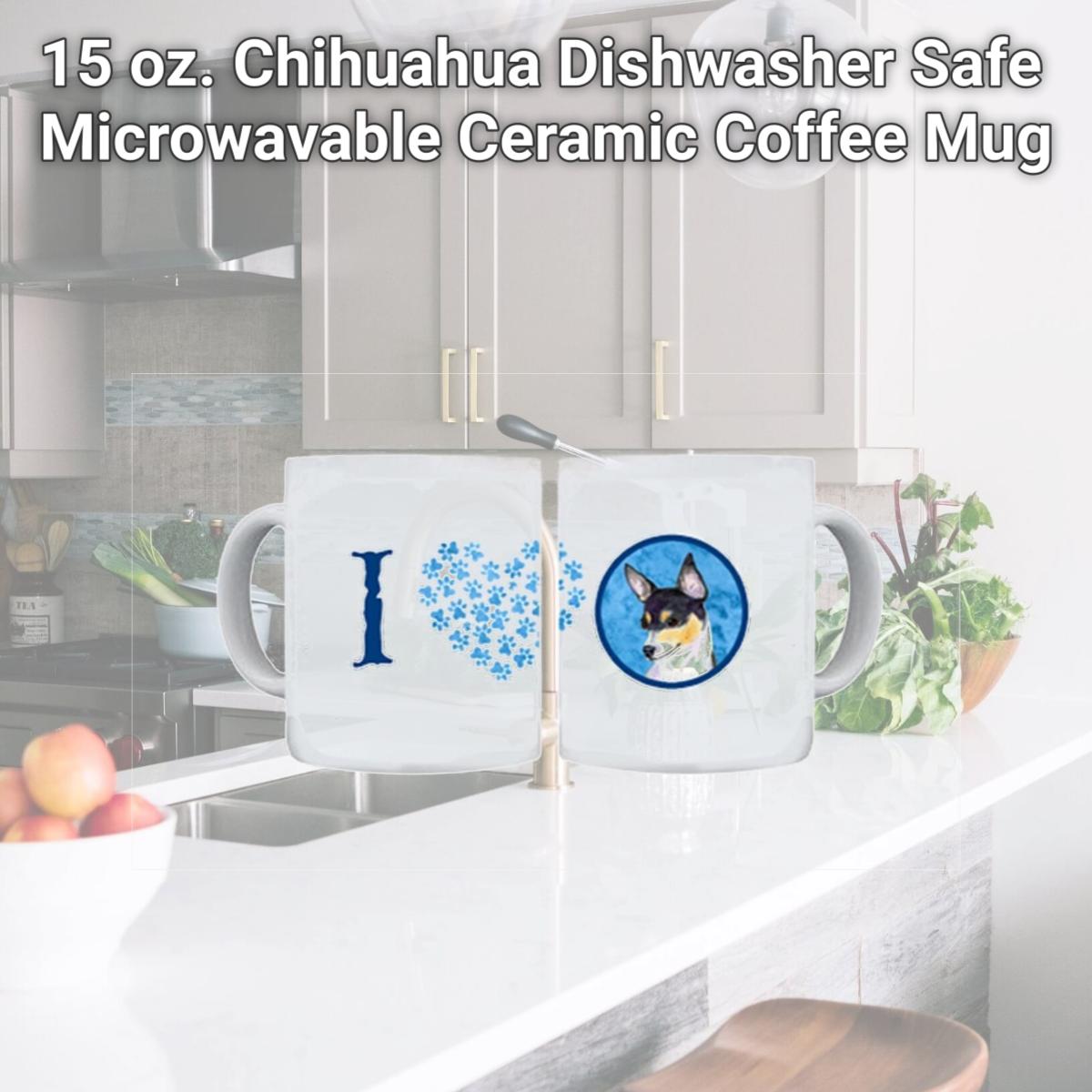 Picture of Carolines Treasures SS4794-BU-CM15 15 oz. Chihuahua Dishwasher Safe Microwavable Ceramic Coffee Mug