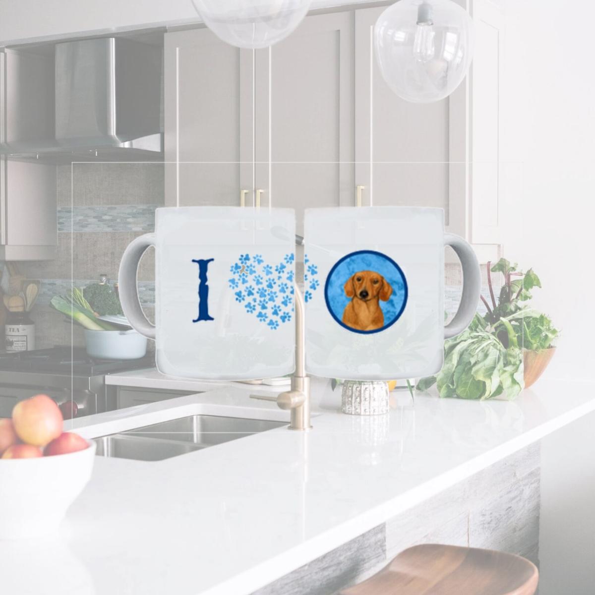 Picture of Carolines Treasures LH9357BU-CM15 15 oz. Dachshund Dishwasher Safe Microwavable Ceramic Coffee Mug