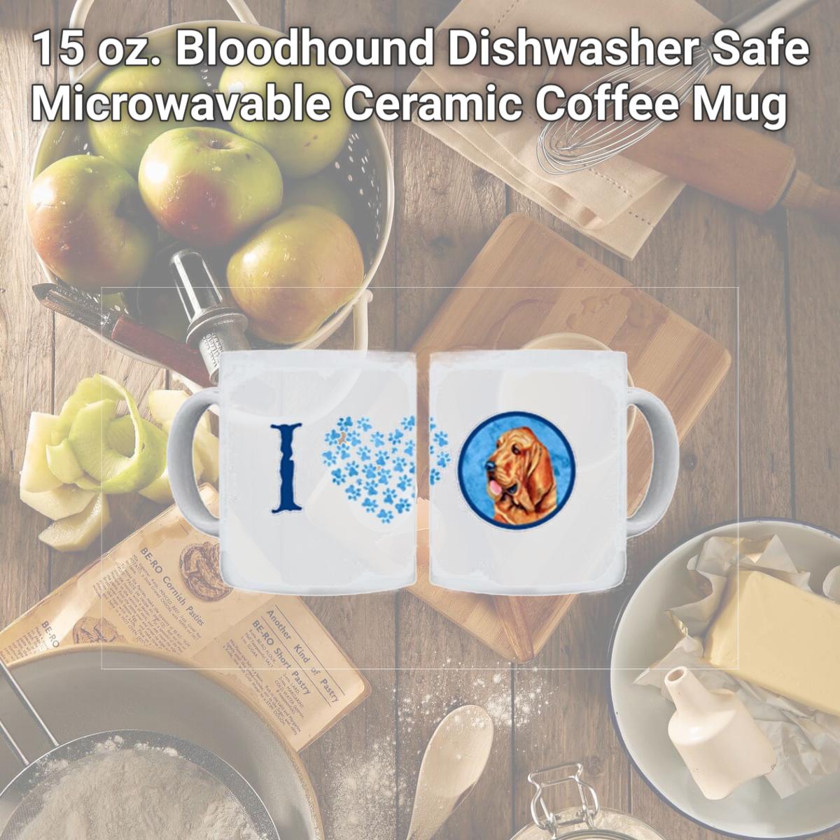 Picture of Carolines Treasures LH9376BU-CM15 15 oz. Bloodhound Dishwasher Safe Microwavable Ceramic Coffee Mug