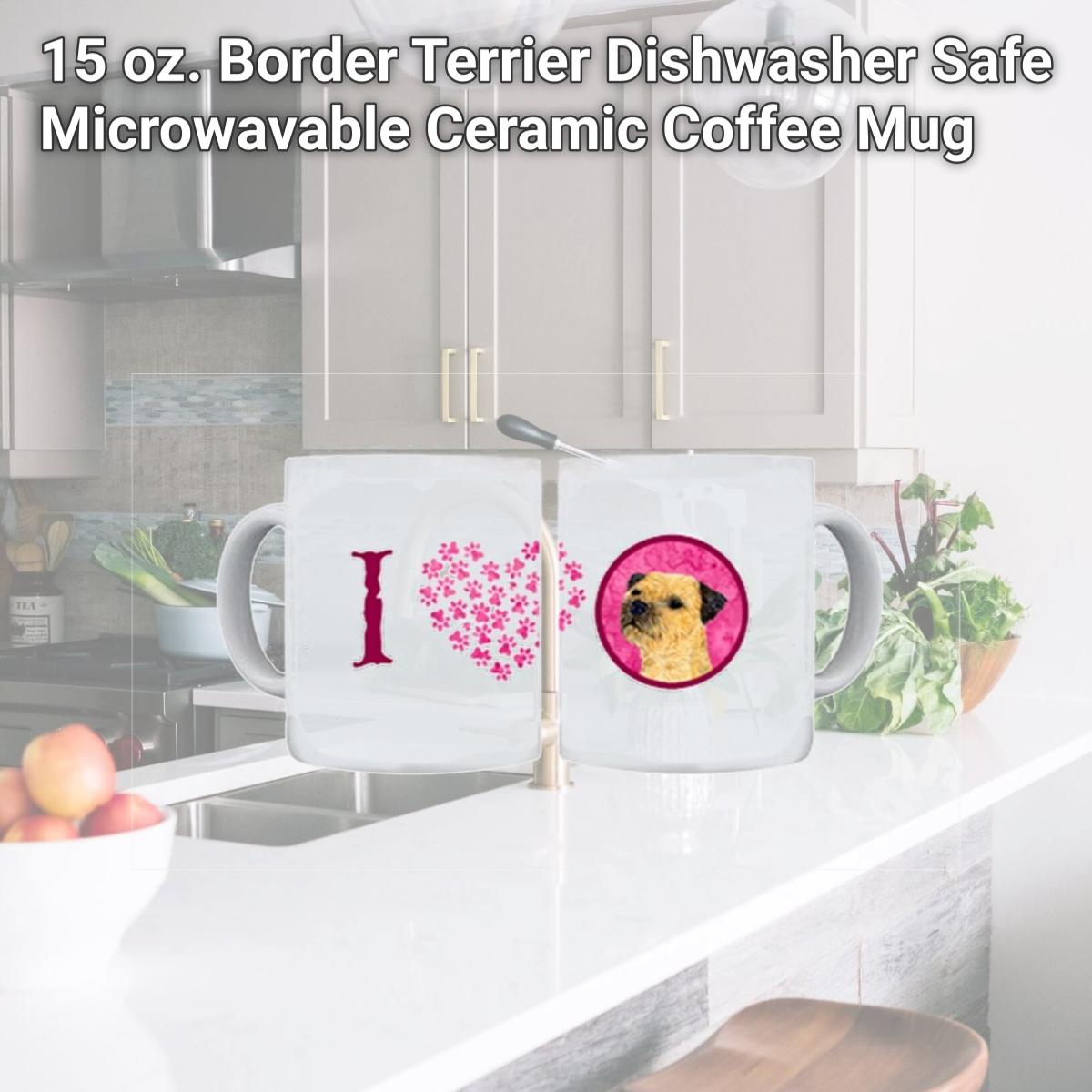 Picture of Carolines Treasures LH9368PK-CM15 15 oz. Border Terrier Dishwasher Safe Microwavable Ceramic Coffee Mug