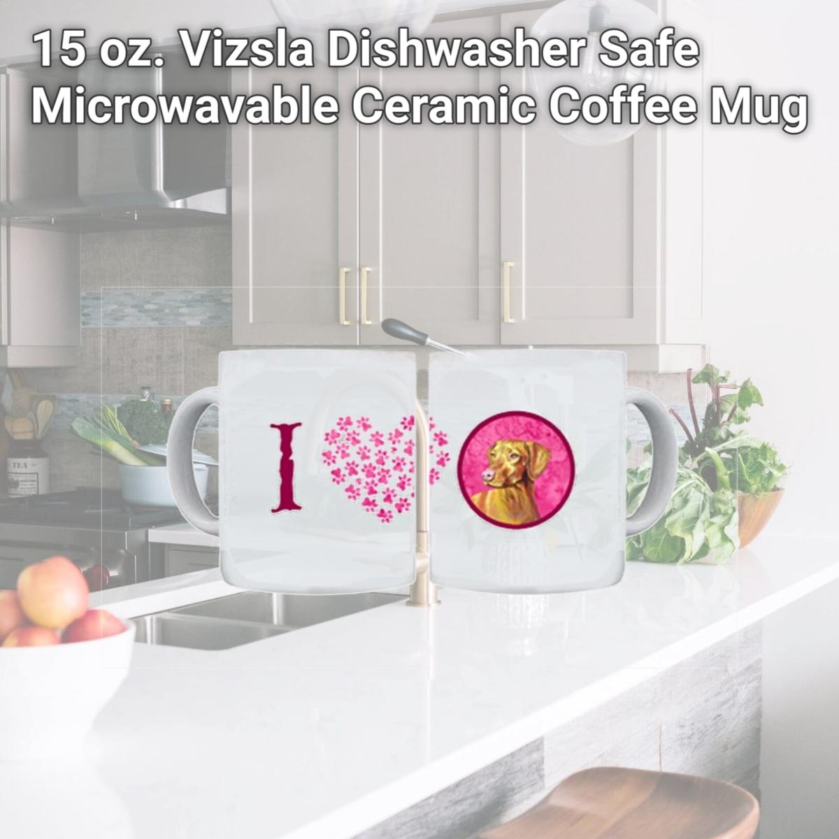 Picture of Carolines Treasures LH9370PK-CM15 15 oz. Vizsla Dishwasher Safe Microwavable Ceramic Coffee Mug
