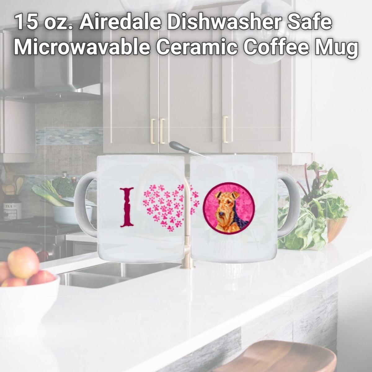 Picture of Carolines Treasures LH9381PK-CM15 15 oz. Airedale Dishwasher Safe Microwavable Ceramic Coffee Mug