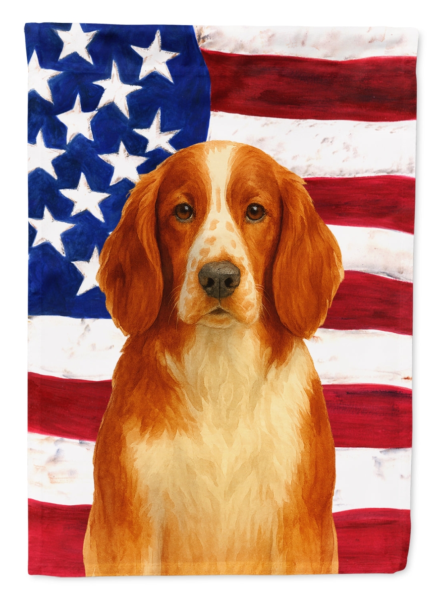 WDK6427CHF 40 x 28 in. Welsh Springer Spaniel American Flag House Flag