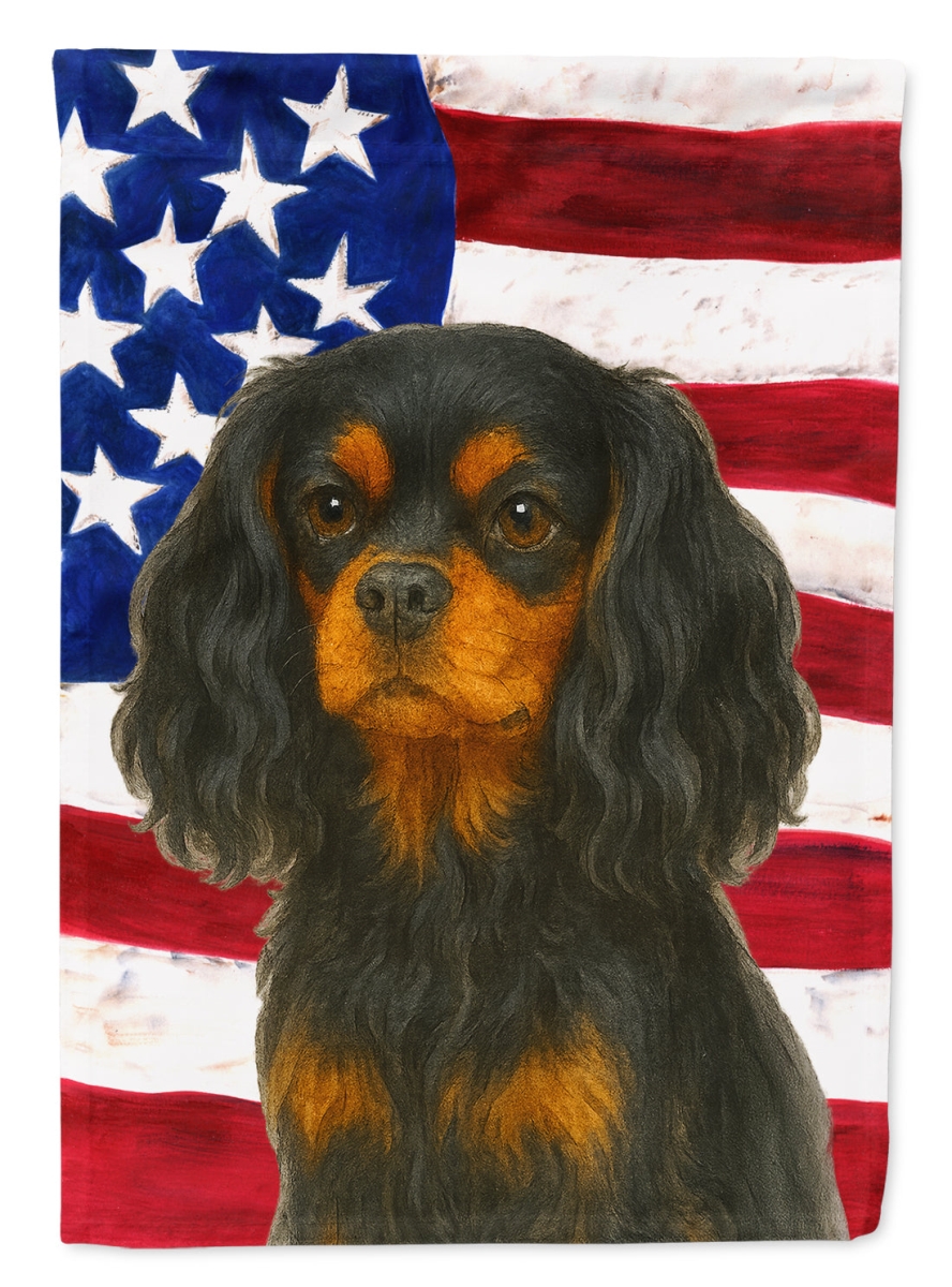 UPC 198453277633 product image for WDK6060CHF 40 x 28 in. Black & Tan Cavalier Spaniel American Flag House Flag | upcitemdb.com