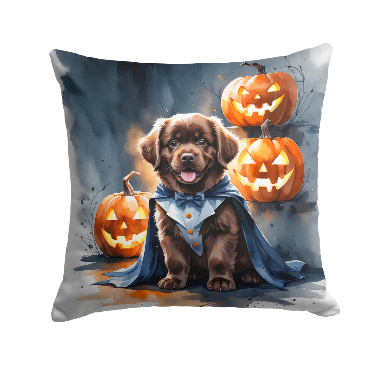 UPC 198453090409 product image for DAC8434PW1414 14 x 14 in. Chocolate Found Land Puppy Halloween Throw Pillow | upcitemdb.com