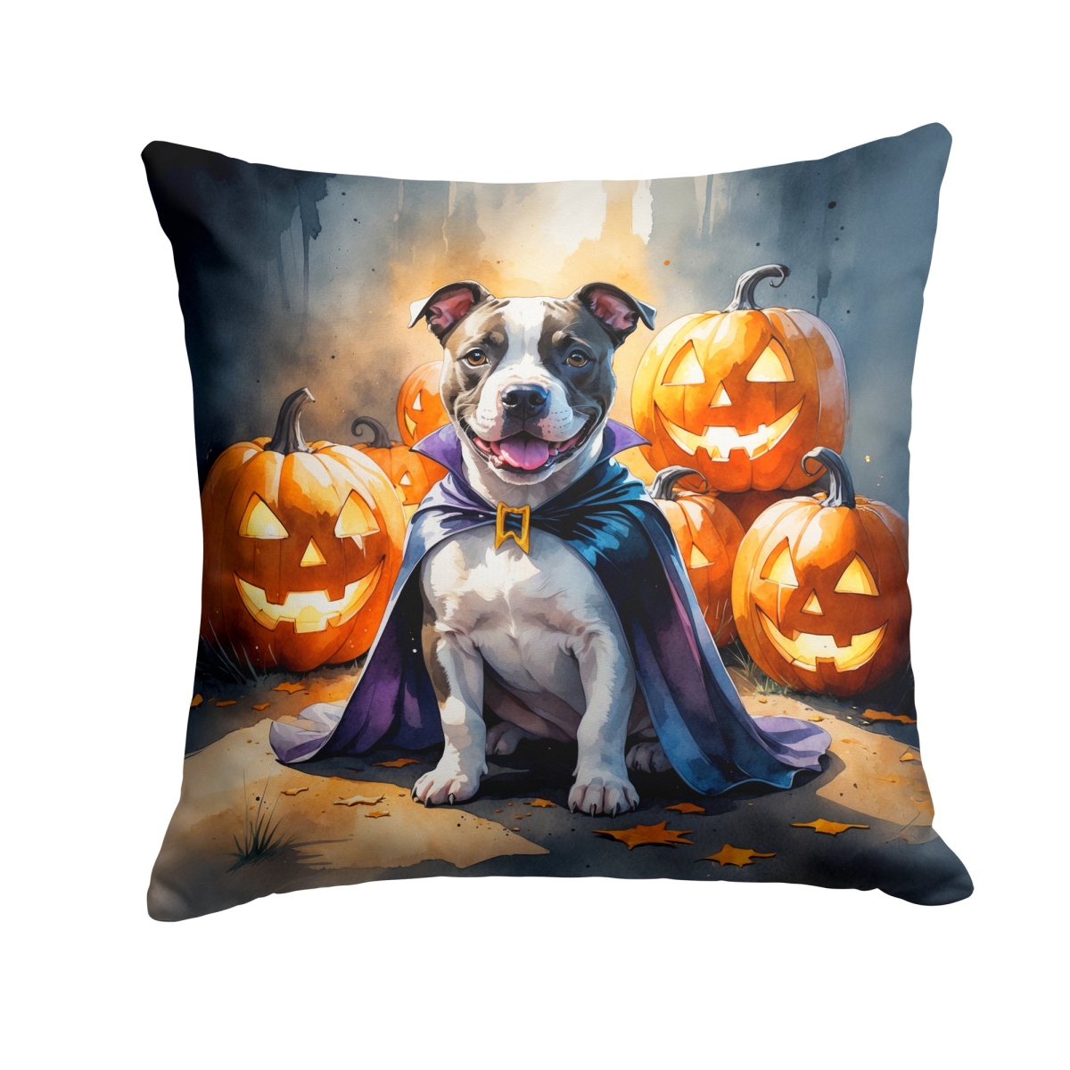 UPC 198453090430 product image for DAC8437PW1414 14 x 14 in. Pit Bull Terrier Puppy Halloween Throw Pillow | upcitemdb.com