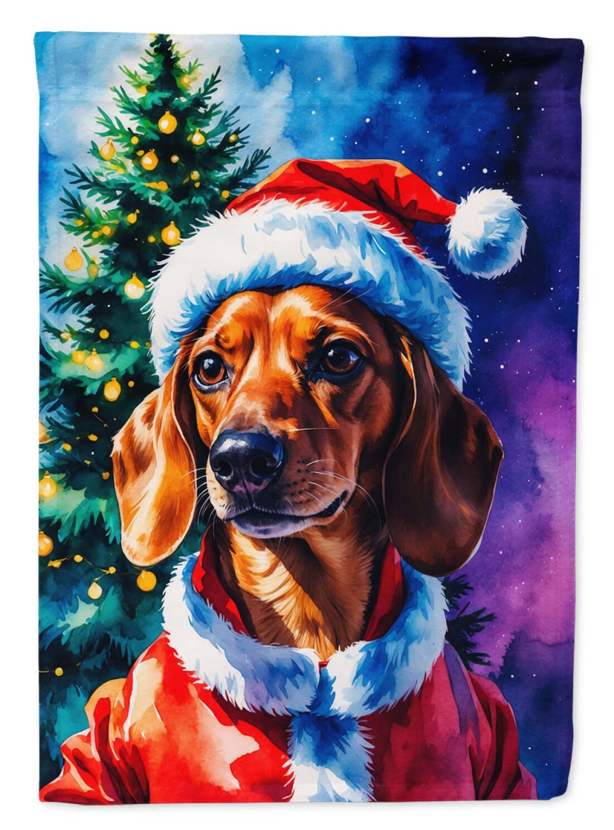 DAC8480CHF 40 x 28 in. Red Dachshund Christmas House Flag