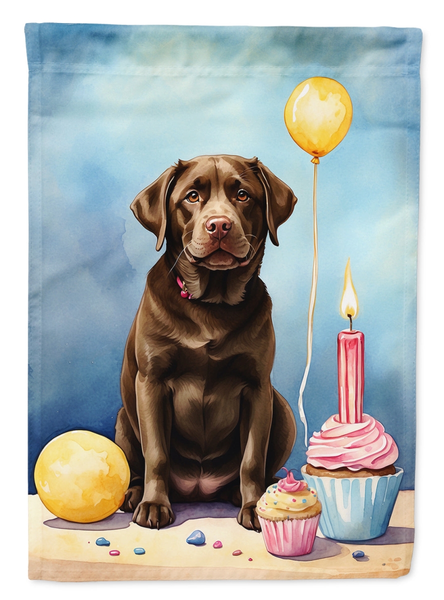 UPC 695869104268 product image for Chocolate Labrador Retriever Birthday House Flag - Multi-Color - 40 x 28 in. - D | upcitemdb.com