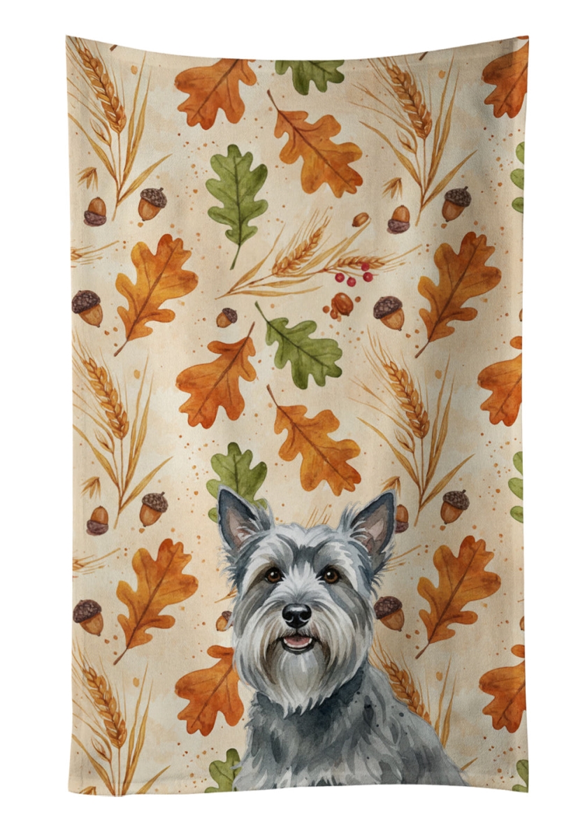 WDK8024KTWL 25 x 15 in. Gray Skye Terrier Heirloom Fall Kitchen Towel