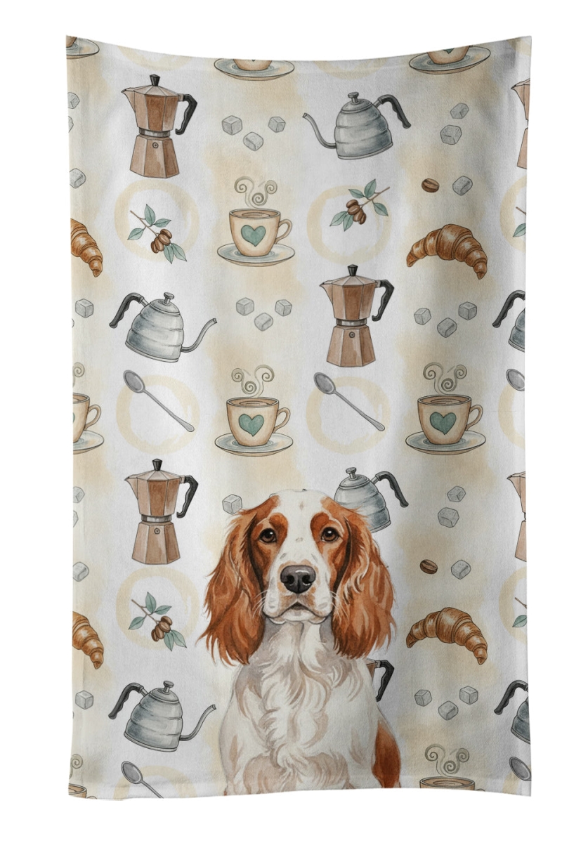 WDK7648KTWL 25 x 15 in. Welsh Springer Spaniel Coffee Bar Kitchen Towel