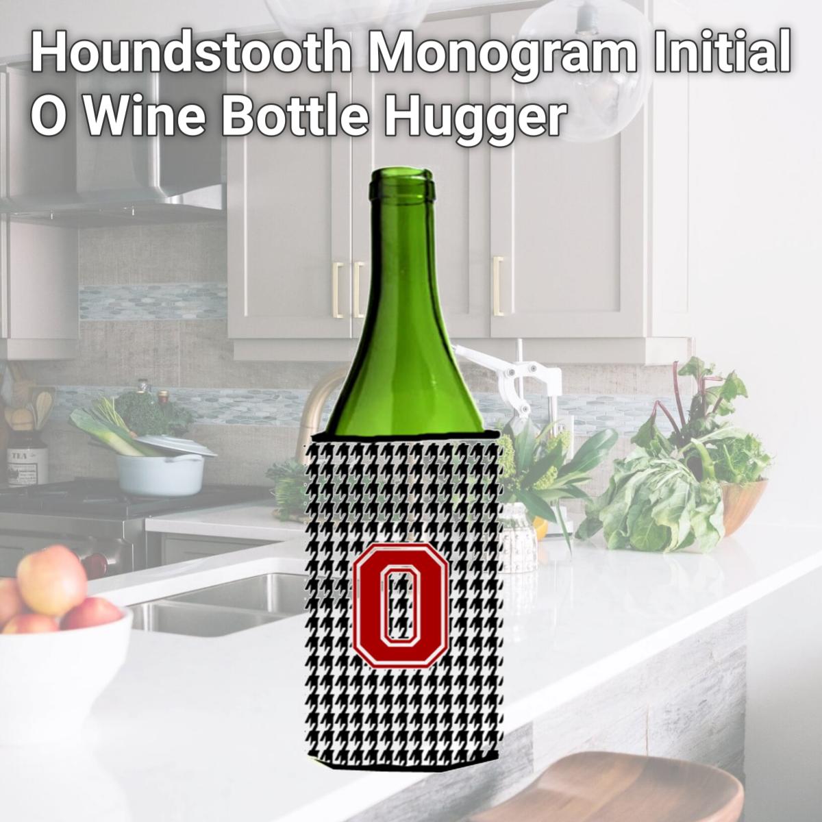 Picture of Carolines Treasures CJ1021-OLITERK Houndstooth Monogram Initial O Wine Bottle  Hugger