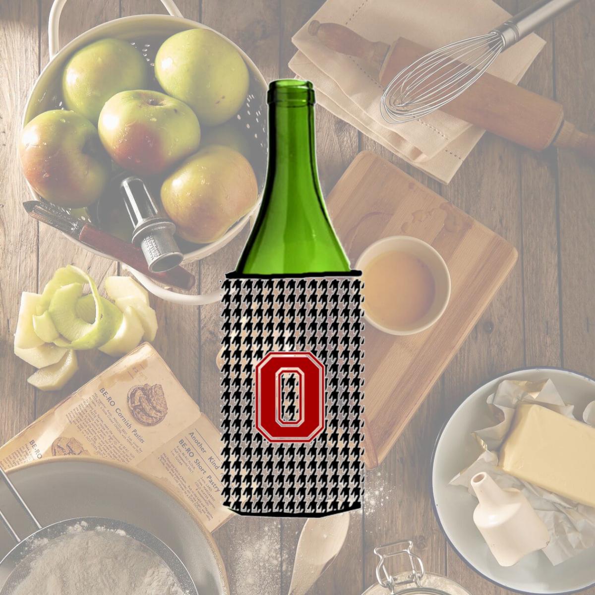 Picture of Carolines Treasures CJ1021-OLITERK Houndstooth Monogram Initial O Wine Bottle  Hugger