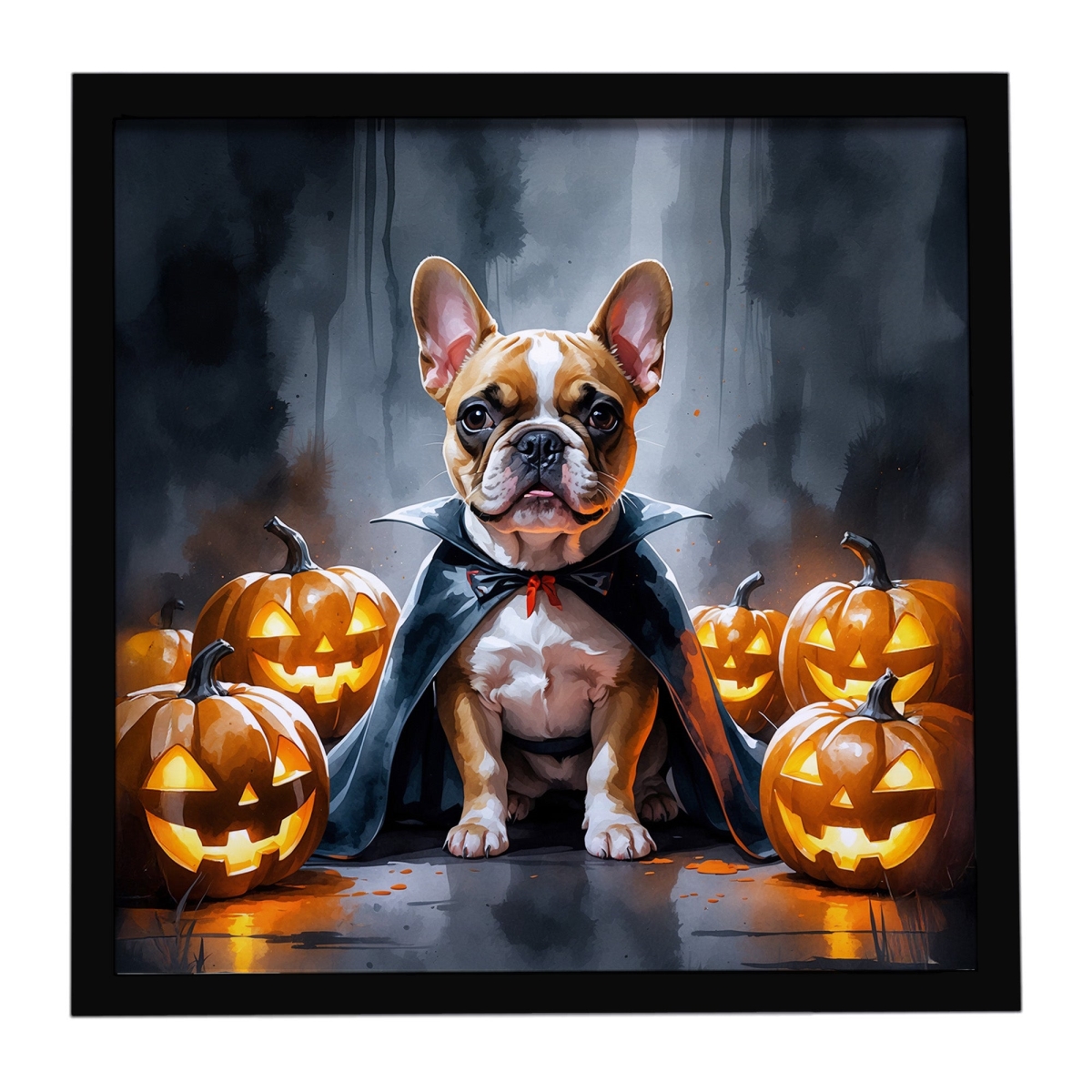 UPC 198453294180 product image for DAC8418MFP88 8 x 8 in. French Bulldog Puppy Halloween Framed Metal Print | upcitemdb.com