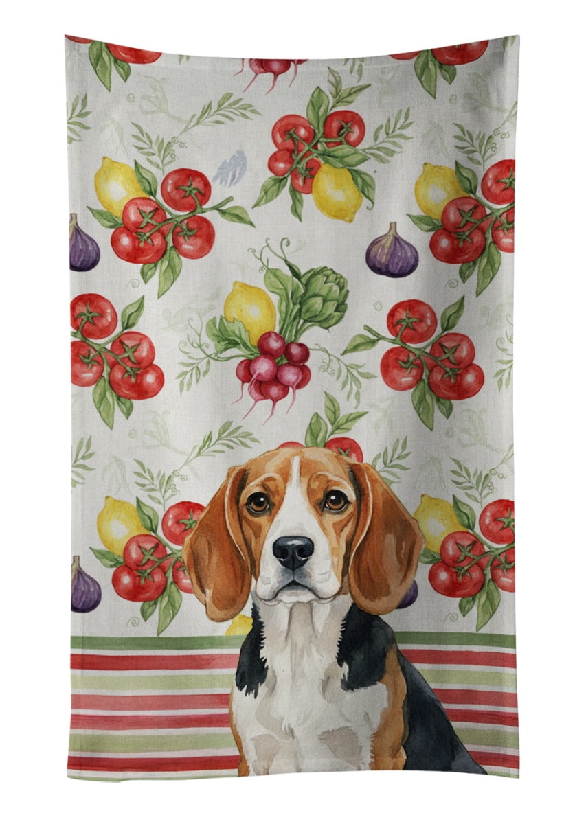 WDK8099KTWL Unisex Adult Beagle Vegetables Kitchen Towel - 25 x 15 in.