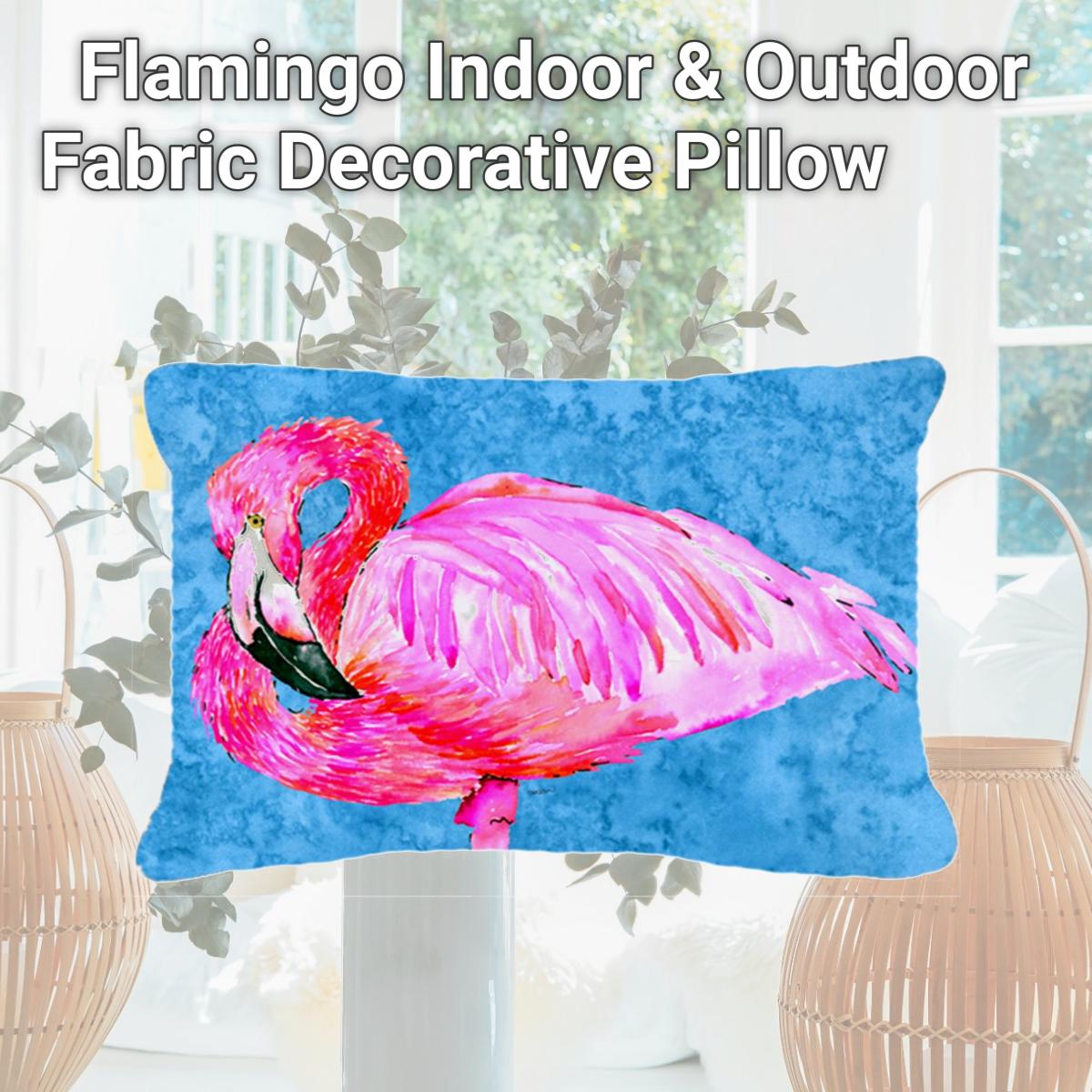 Picture of Carolines Treasures 8686PW1216 Flamingo Indoor & Outdoor Fabric Decorative Pillow
