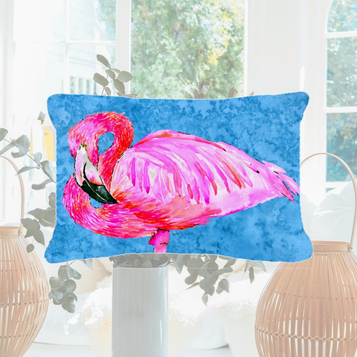 Picture of Carolines Treasures 8686PW1216 Flamingo Indoor & Outdoor Fabric Decorative Pillow
