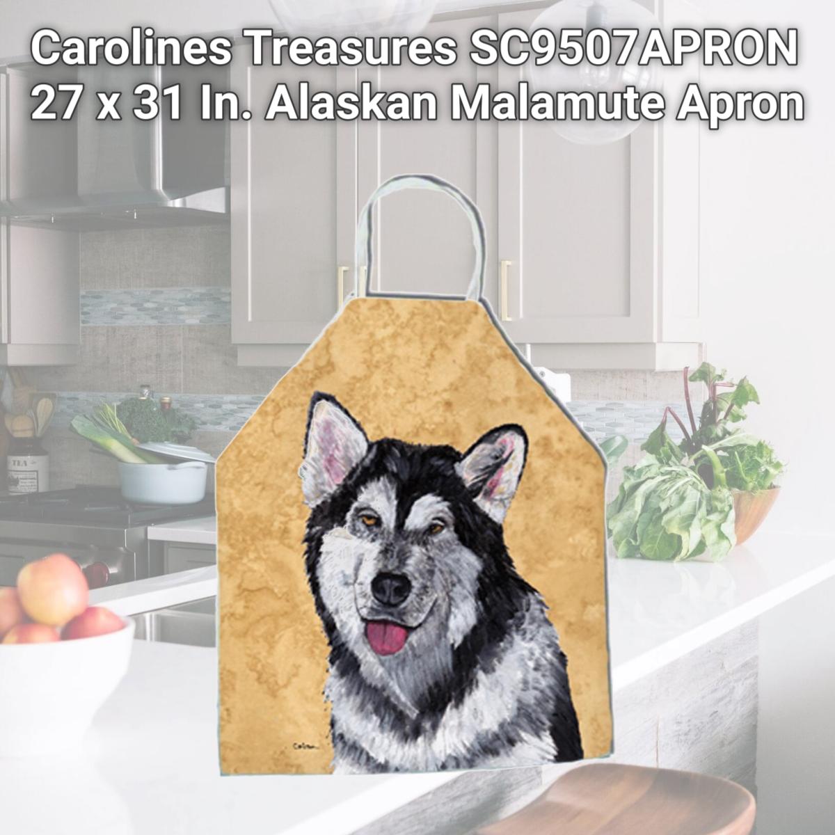 Picture of Carolines Treasures SC9507APRON 27 x 31 In. Alaskan Malamute Apron