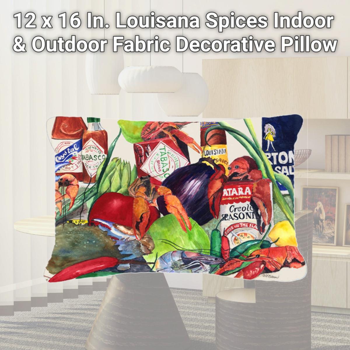 Picture of Carolines Treasures 8540PW1216 12 x 16 In. Louisana Spices Indoor & Outdoor Fabric Decorative Pillow