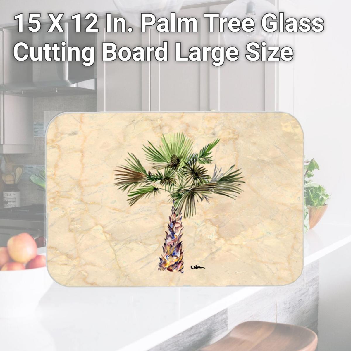 Picture of Carolines Treasures 8480LCB 15 X 12 In. Palm Tree Glass Cutting Board Large Size