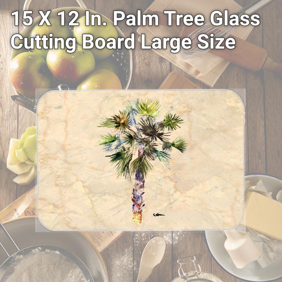 Picture of Carolines Treasures 8481LCB 15 X 12 In. Palm Tree Glass Cutting Board Large Size