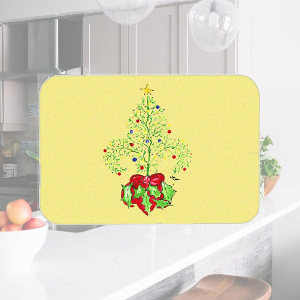 Picture of Carolines Treasures 8501LCB 15 X 12 In. Christmas Tree Fleur de lis Glass Cutting Board Large Size
