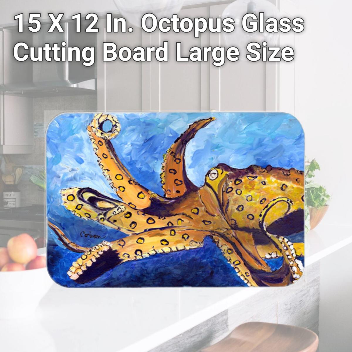 Picture of Carolines Treasures 8794LCB 15 X 12 In. Octopus Glass Cutting Board Large Size