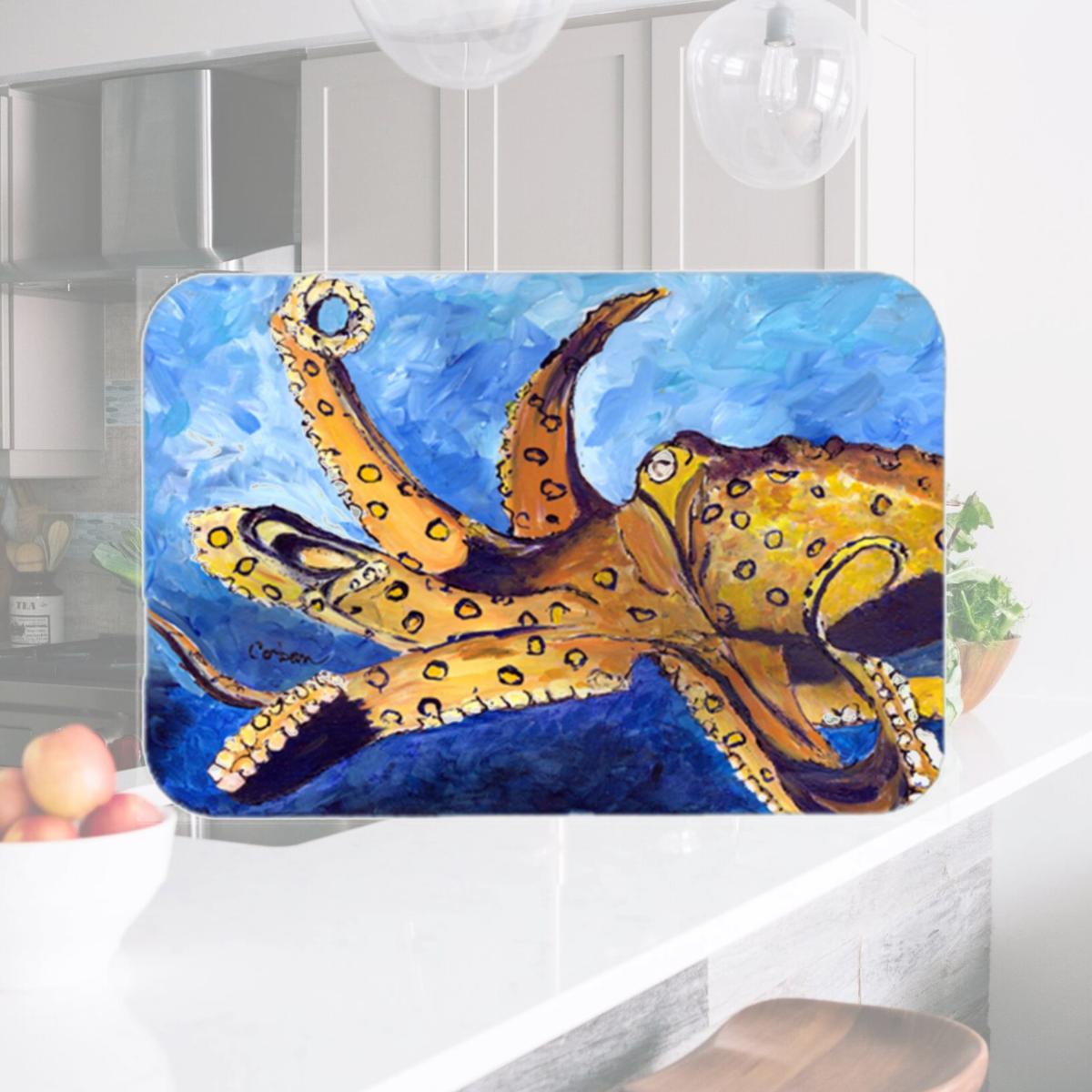 Picture of Carolines Treasures 8794LCB 15 X 12 In. Octopus Glass Cutting Board Large Size