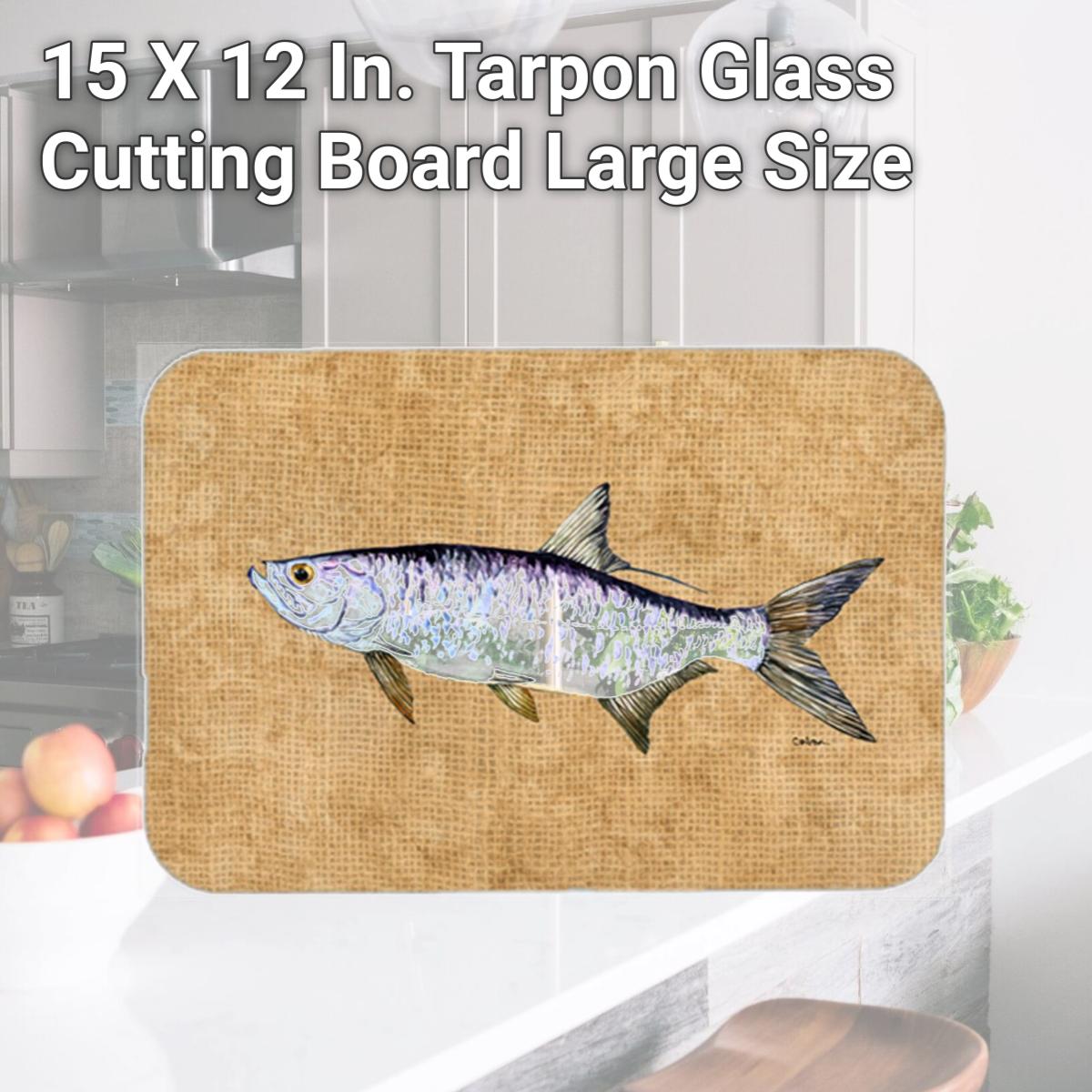 Picture of Carolines Treasures 8804LCB 15 X 12 In. Tarpon Glass Cutting Board Large Size