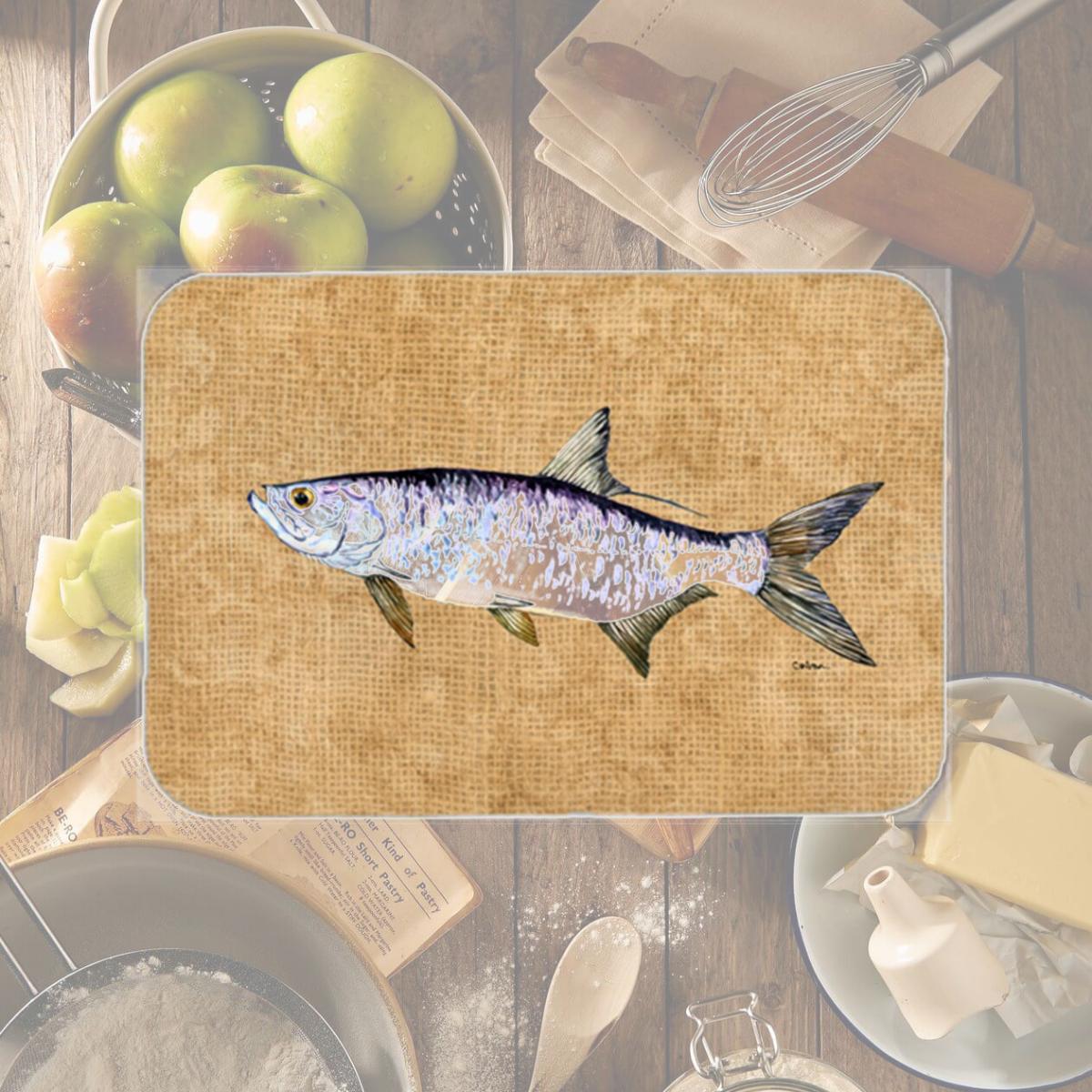 Picture of Carolines Treasures 8804LCB 15 X 12 In. Tarpon Glass Cutting Board Large Size