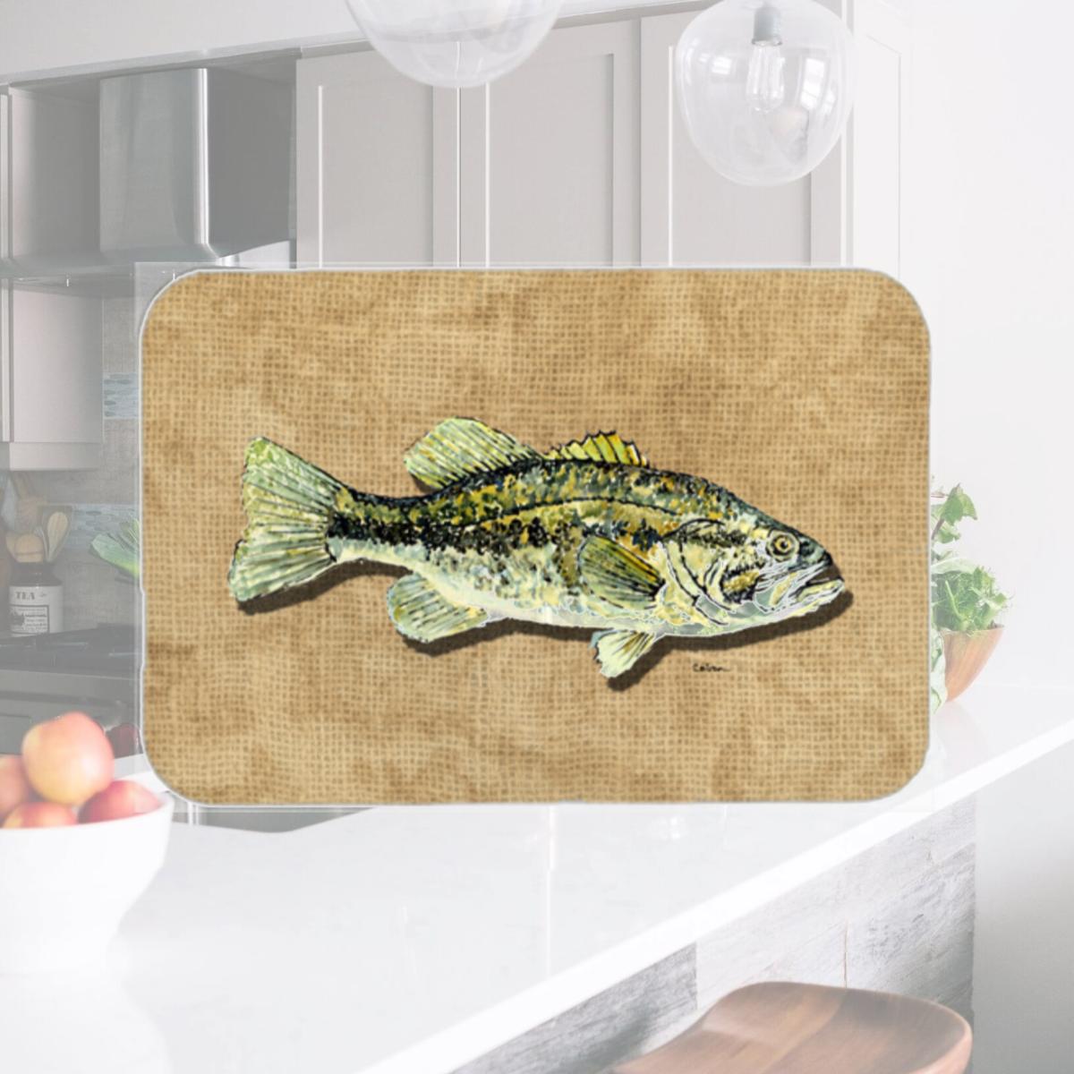 Picture of Carolines Treasures 8806LCB 15 X 12 In. Small Mouth Bass Glass Cutting Board Large Size