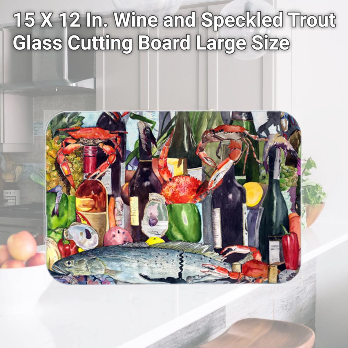 Picture of Carolines Treasures 8916LCB 15 X 12 In. Wine and Speckled Trout Glass Cutting Board Large Size