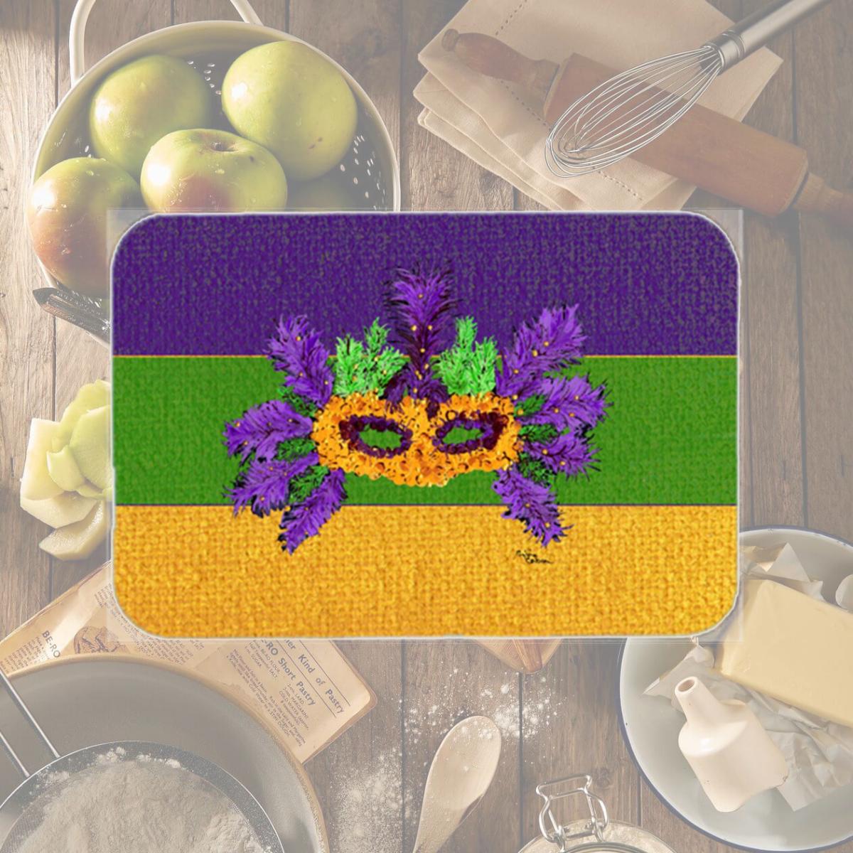 Picture of Carolines Treasures 8389LCB 15 x 12 in. Mardi Gras Mask Glass Cutting Board