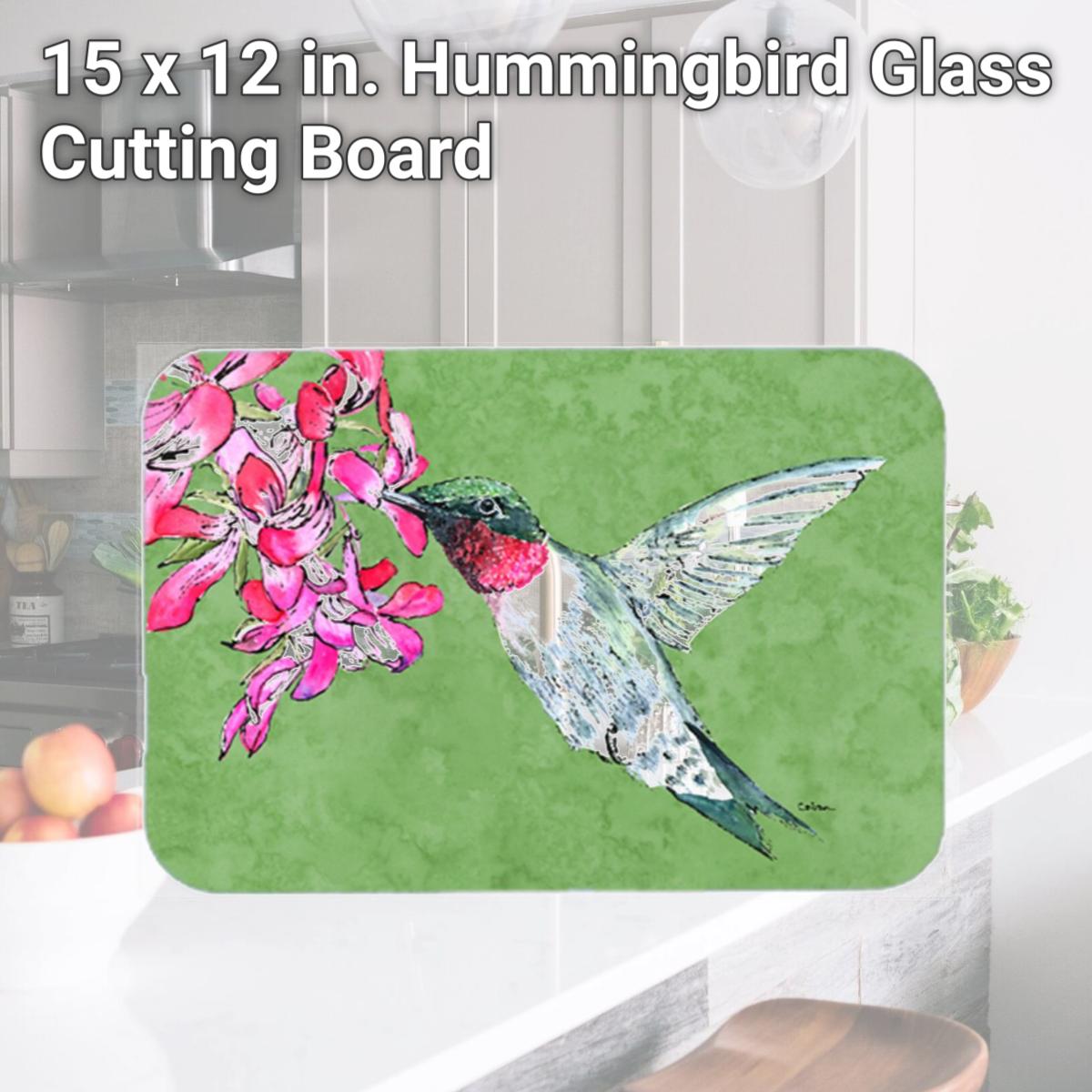 Picture of Carolines Treasures 8886LCB 15 x 12 in. Hummingbird Glass Cutting Board