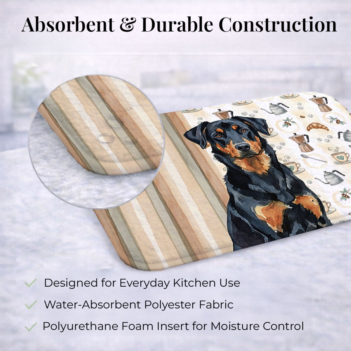 Picture of Carolines Treasures WDK7306DDM 21 x 14 in. Beauceron Coffee Bar Dish Drying Mat