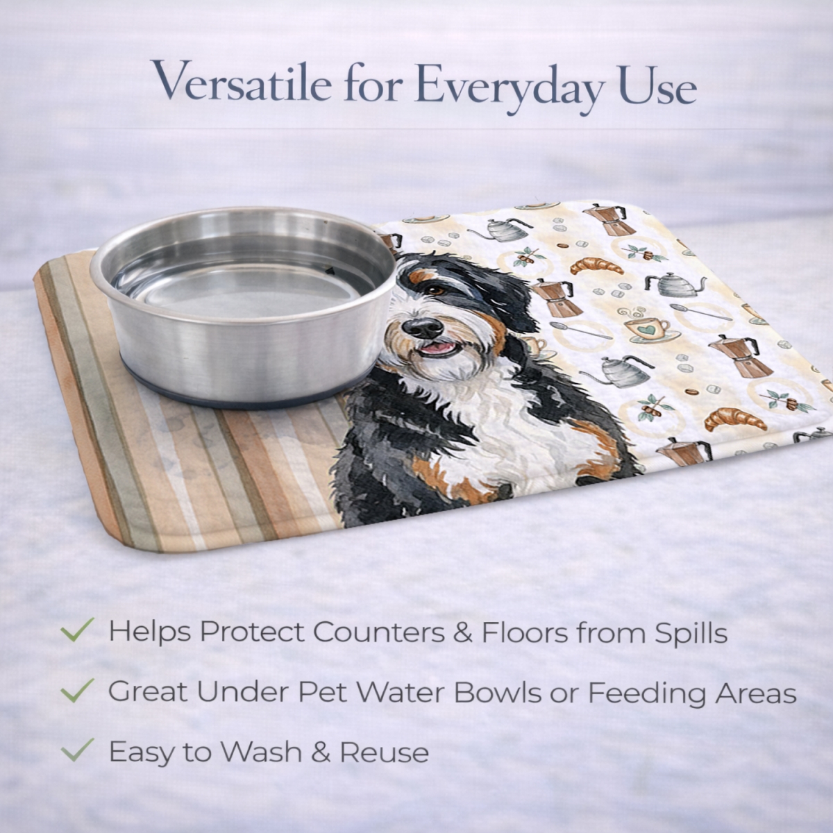 Picture of Carolines Treasures WDK7312DDM 21 x 14 in. Berndoodle Coffee Bar Dish Drying Mat