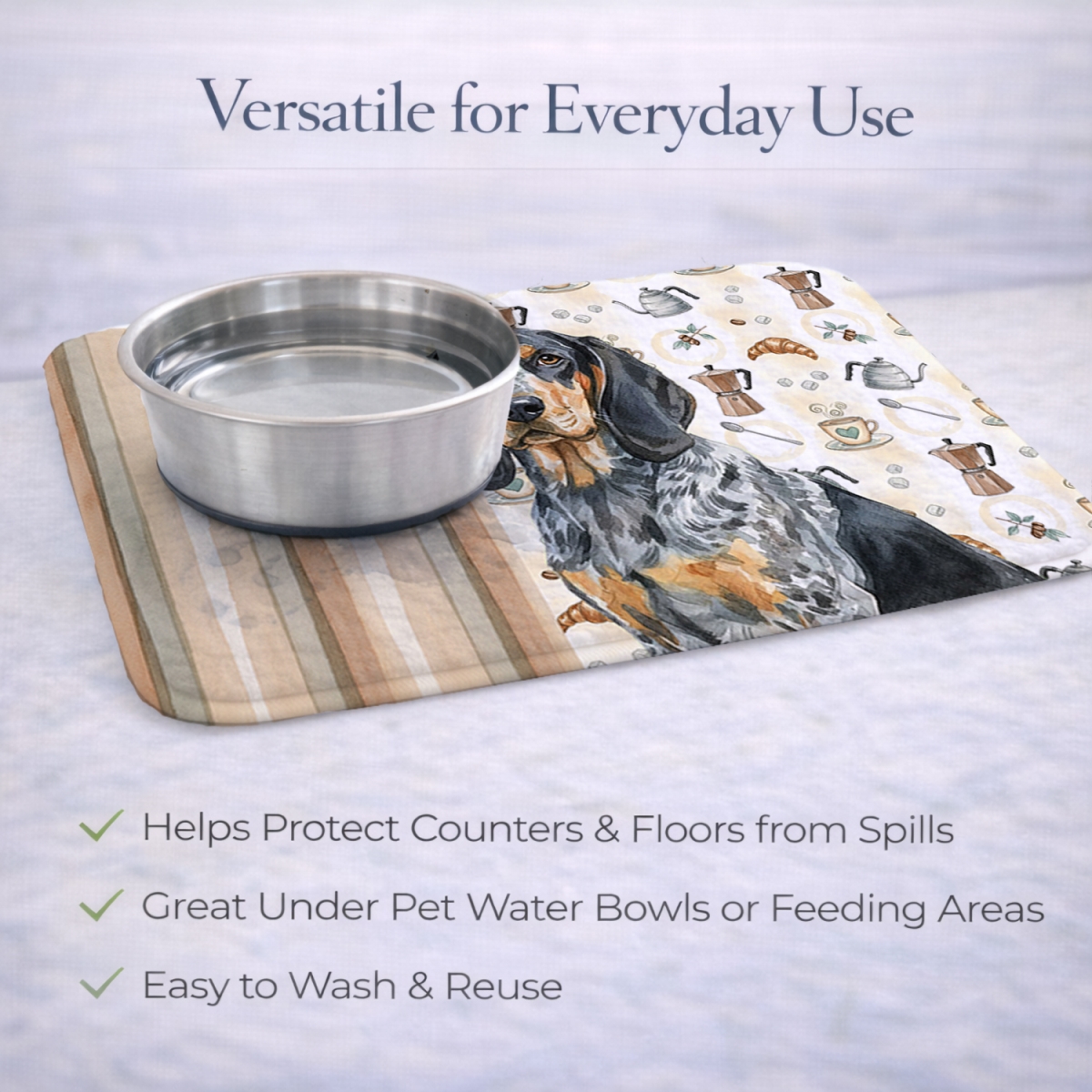 Picture of Carolines Treasures WDK7319DDM 21 x 14 in. Bluetick Coonhound Coffee Bar Dish Drying Mat