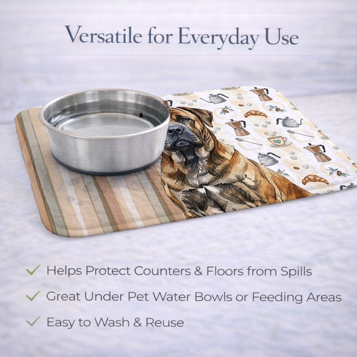 Picture of Carolines Treasures WDK7320DDM 21 x 14 in. Brindle Boerboel Coffee Bar Dish Drying Mat