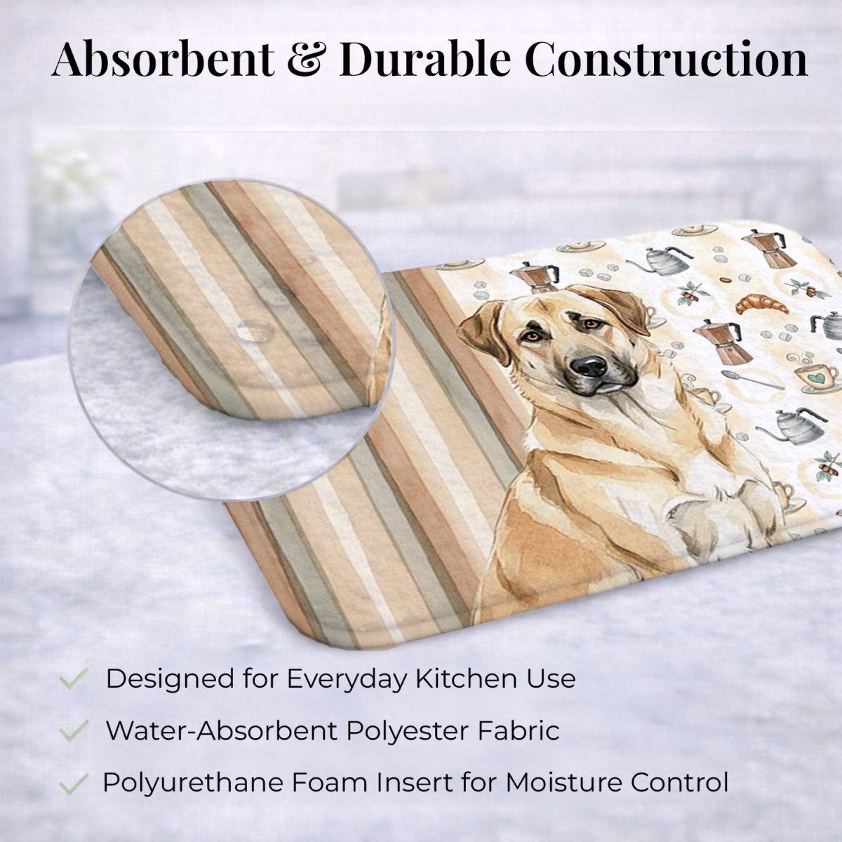 Picture of Carolines Treasures WDK7286DDM 21 x 14 in. Anatolian Shepherd Dog Coffee Bar Dish Drying Mat
