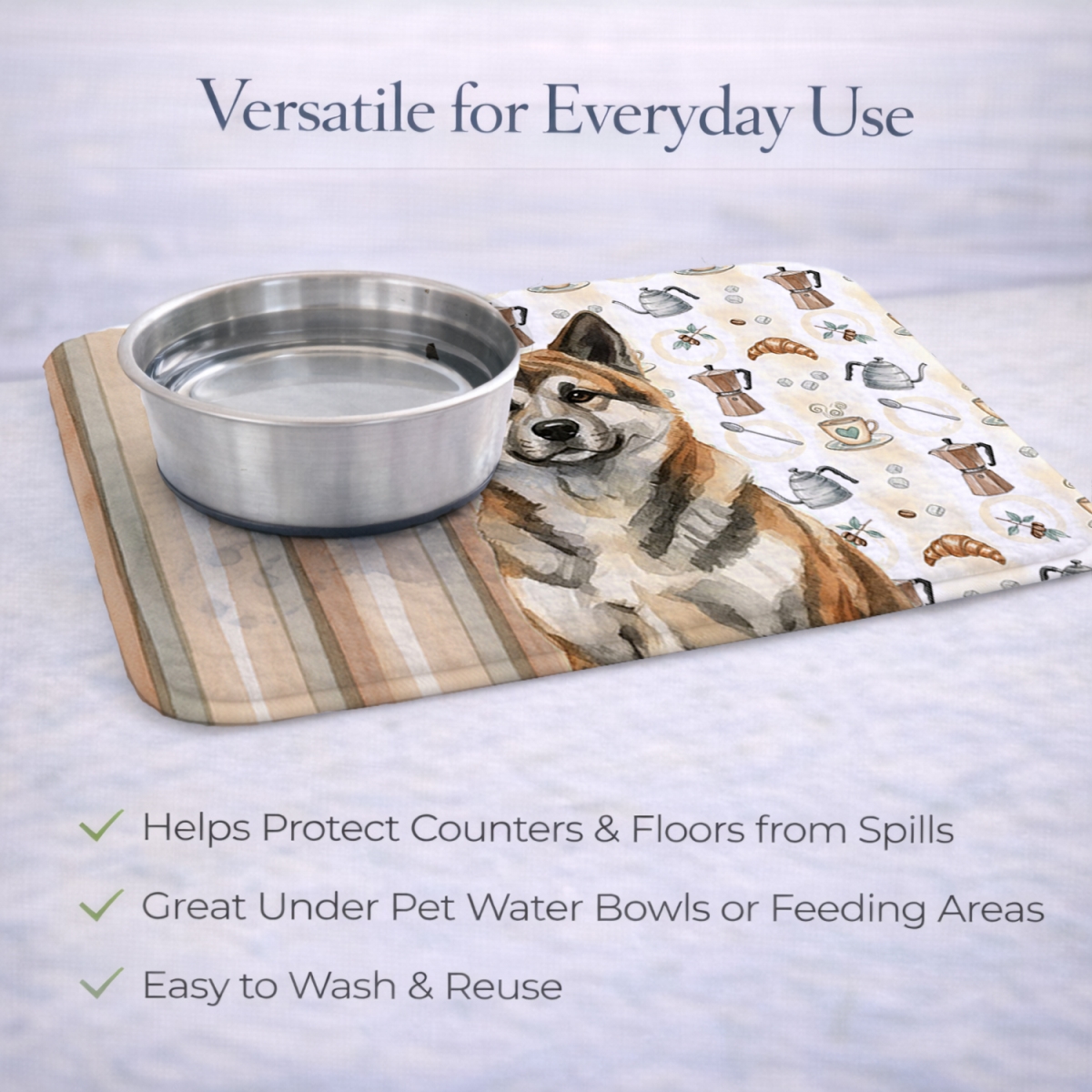 Picture of Carolines Treasures WDK7269DDM 21 x 14 in. Brindle Akita Coffee Bar Dish Drying Mat