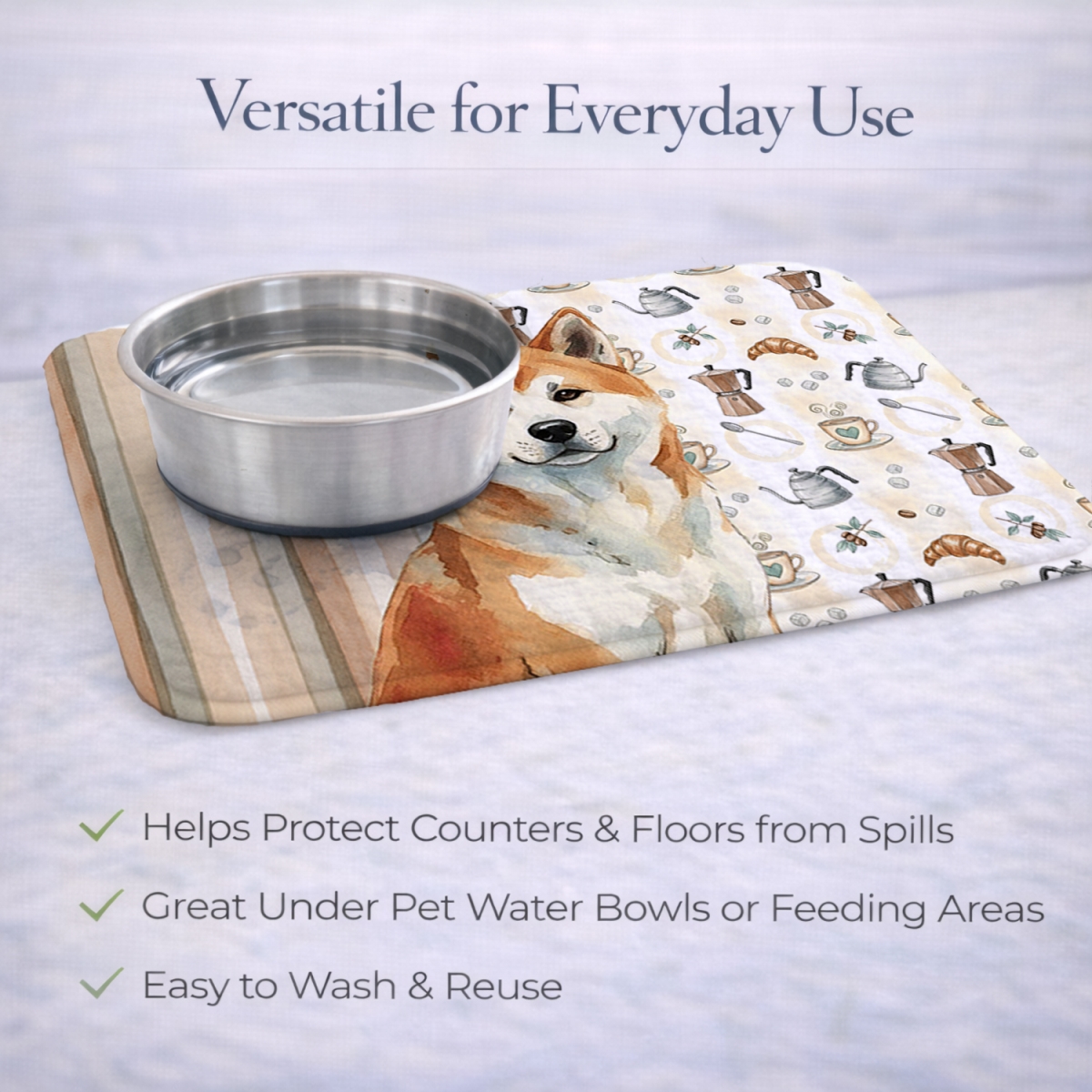 Picture of Carolines Treasures WDK7270DDM 21 x 14 in. Red Akita Coffee Bar Dish Drying Mat