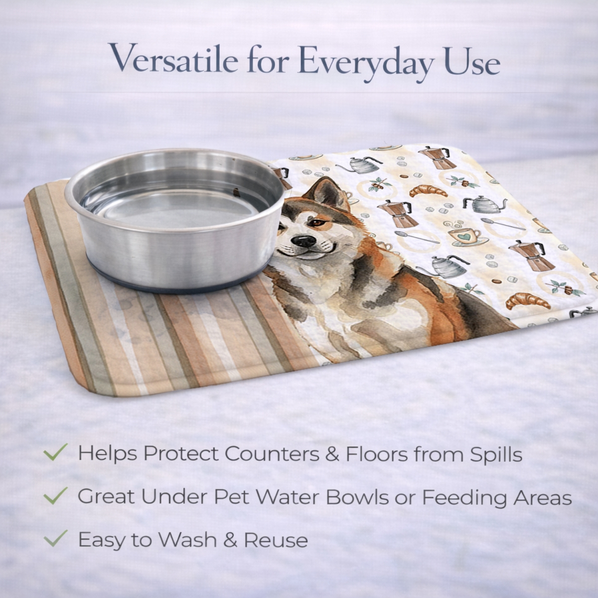 Picture of Carolines Treasures WDK7271DDM 21 x 14 in. Sesame Akita Coffee Bar Dish Drying Mat