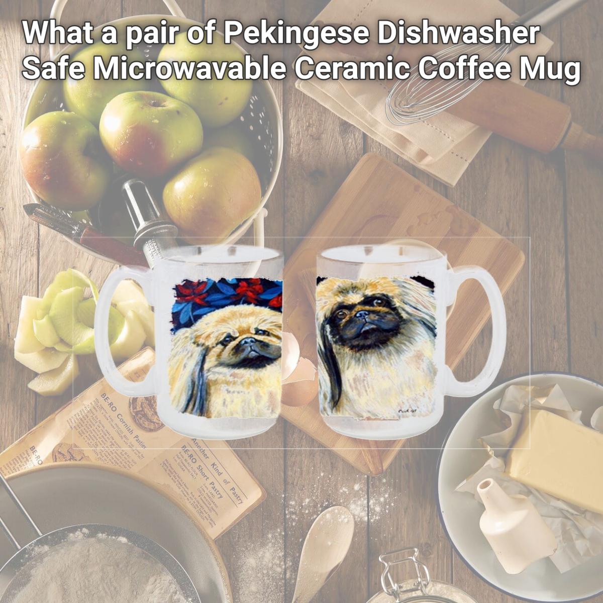 Picture of Carolines Treasures 7193CM15 What a pair of Pekingese Dishwasher Safe Microwavable Ceramic Coffee Mug