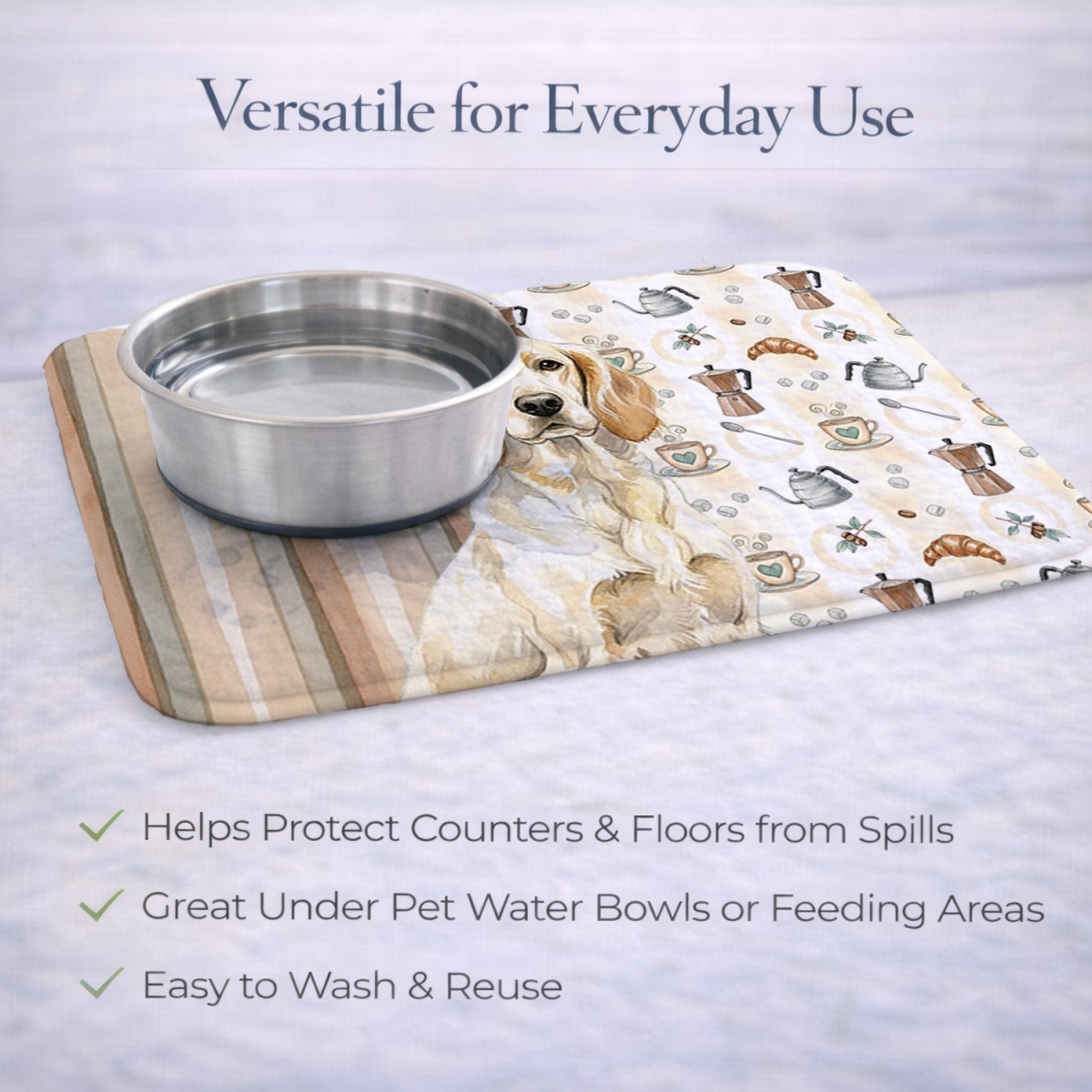 Picture of Carolines Treasures WDK7428DDM 21 x 14 in. Lemon Belton English Setter Coffee Bar Dish Drying Mat