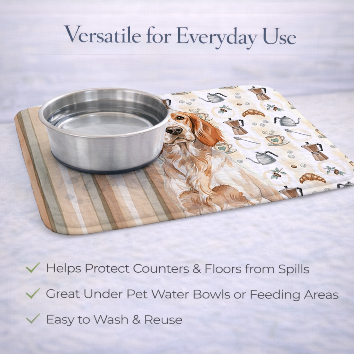Picture of Carolines Treasures WDK7430DDM 21 x 14 in. Orange Belton English Setter Coffee Bar Dish Drying Mat