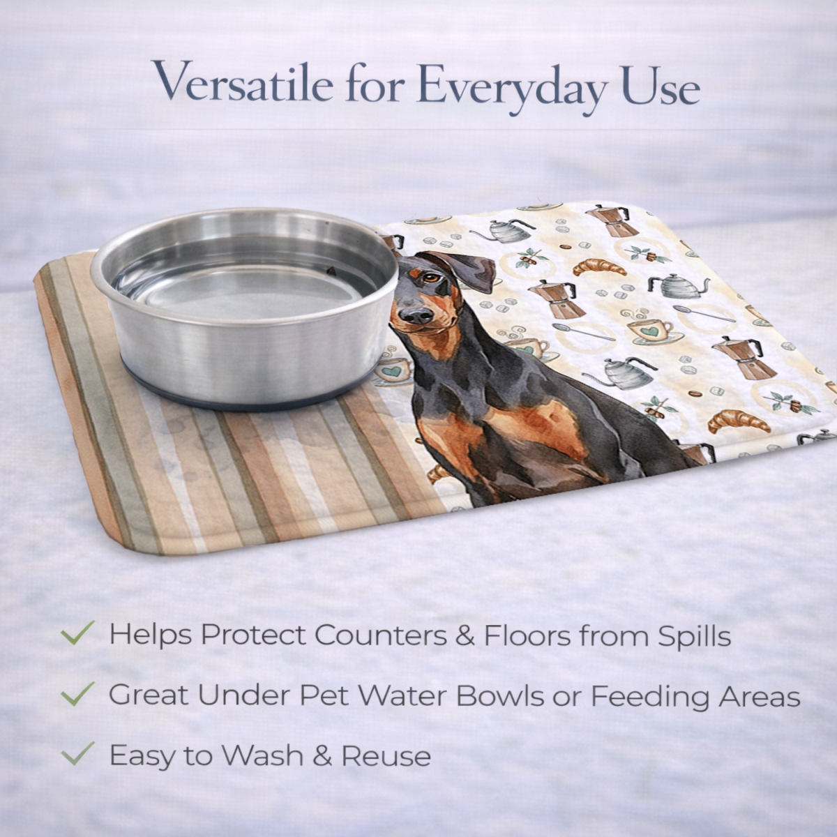 Picture of Carolines Treasures WDK7442DDM 21 x 14 in. German Pinscher Coffee Bar Dish Drying Mat